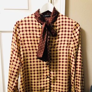 Zara silk top with bow